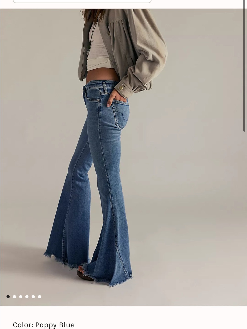 Free People We The Free Poppy Blue Emre Low-Rise Flare Jeans